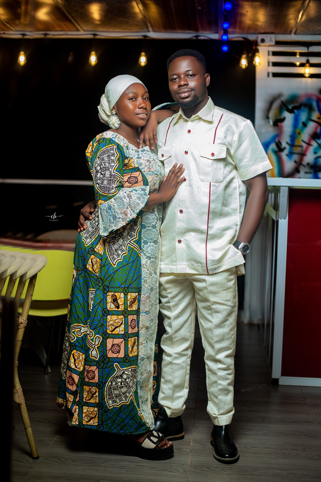 Oti and Swabra together in traditional attire